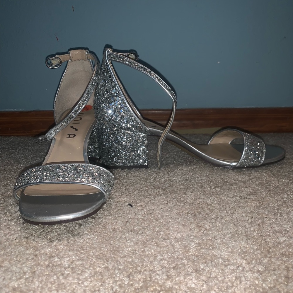 Silver Glitter heel special occasion formal